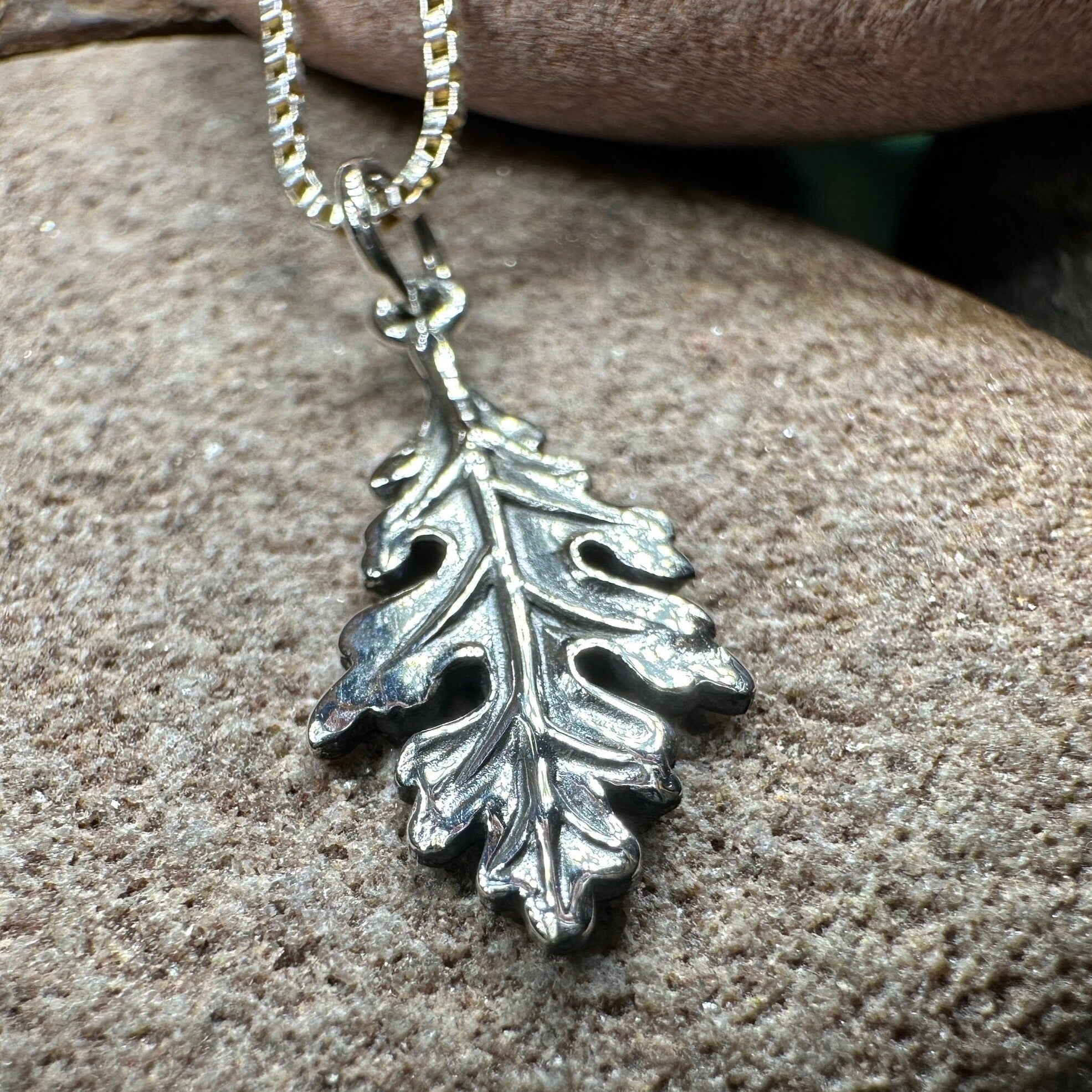 Petite Realistic Oak Leaf Necklace