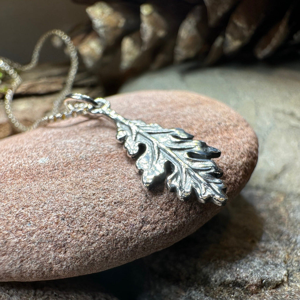Petite Realistic Oak Leaf Necklace