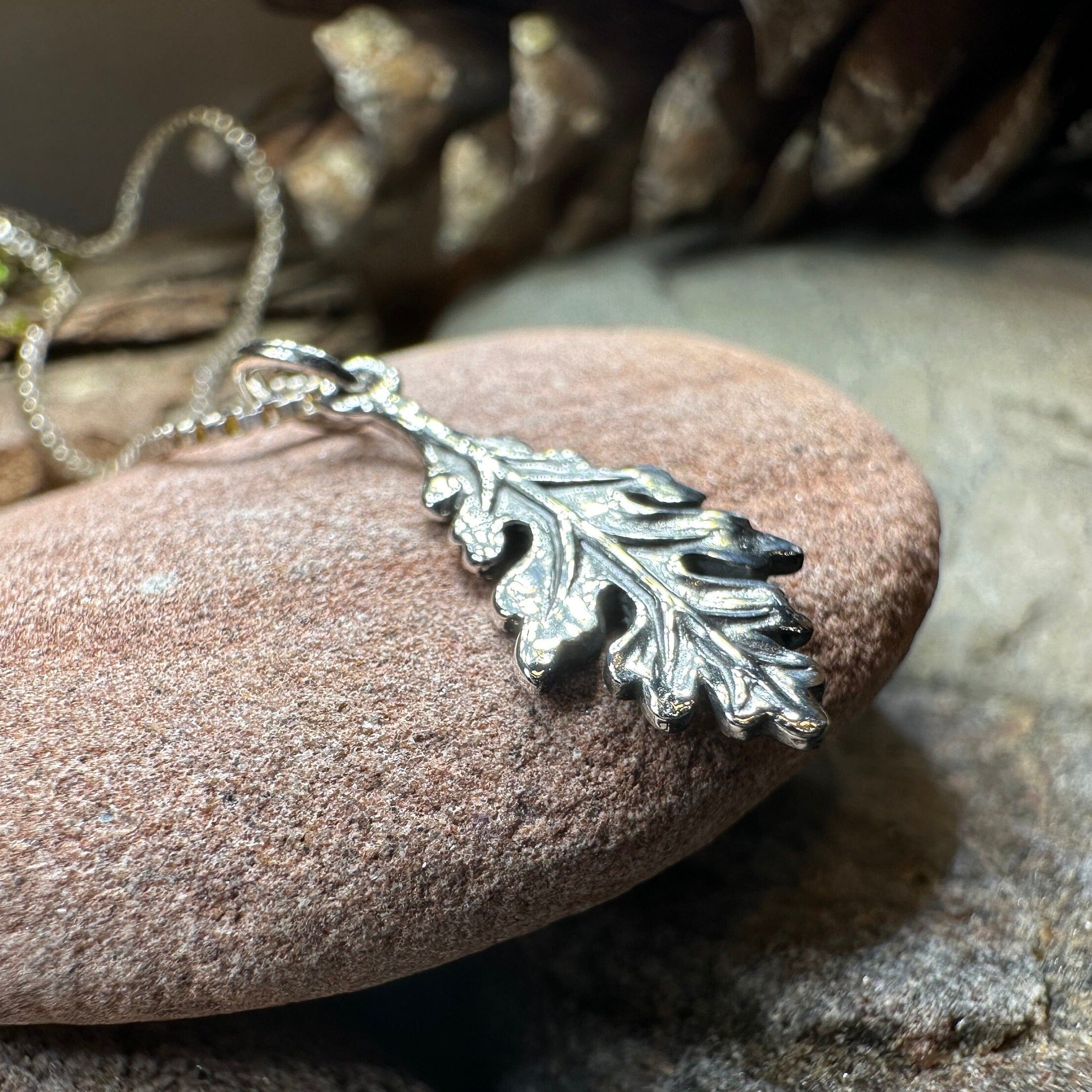 Petite Realistic Oak Leaf Necklace