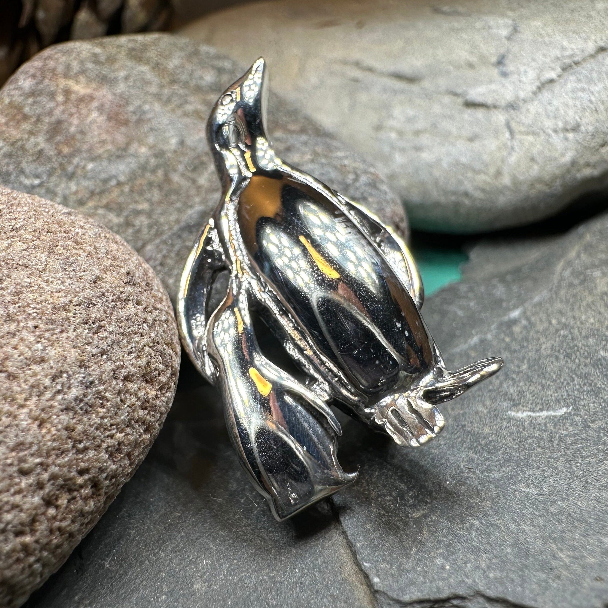 Penguin Mother & Child Brooch