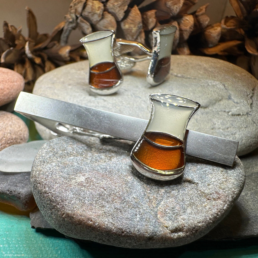 Scotch Whisky Cuff Links & Tie Clip Set
