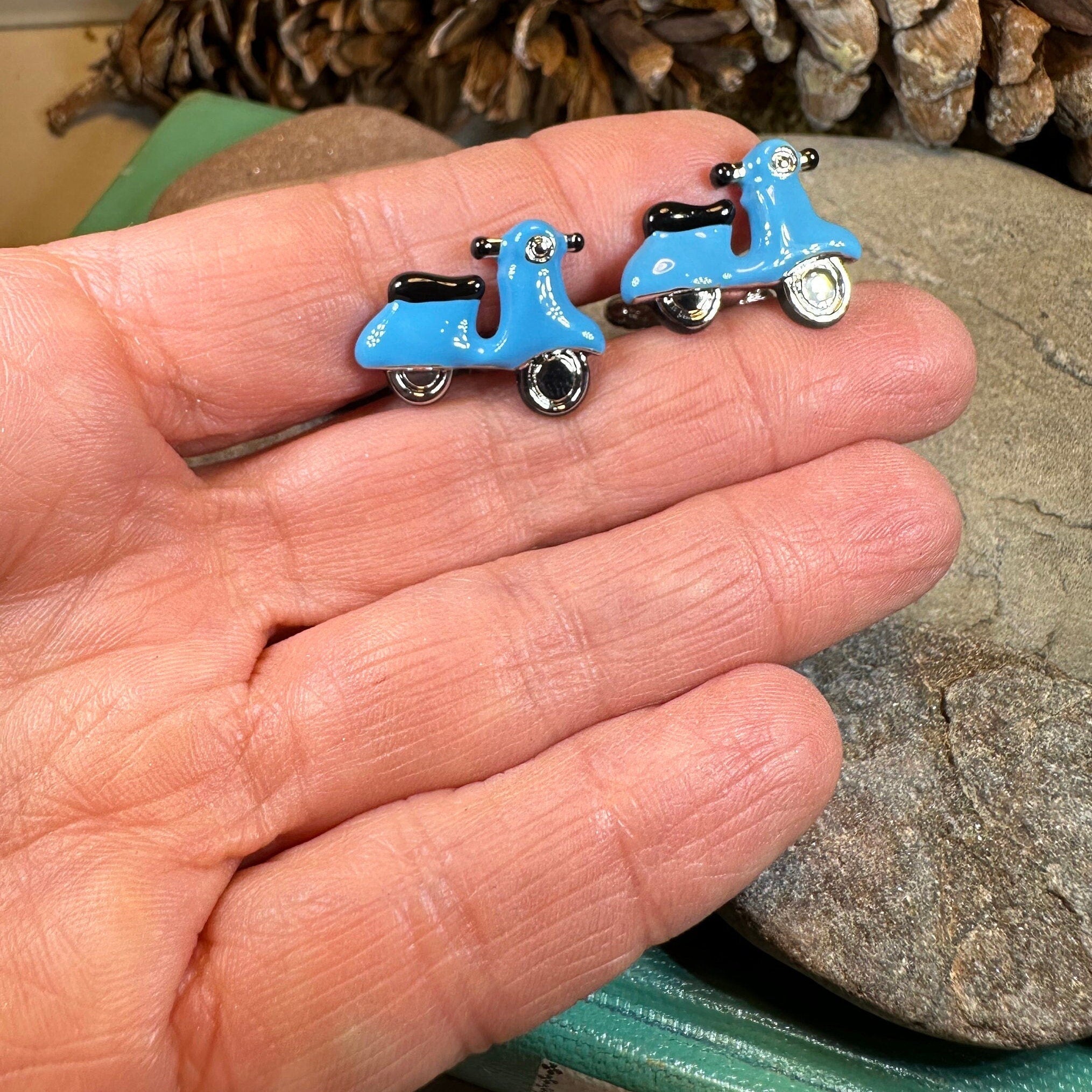 Blue Vespa Cuff Links