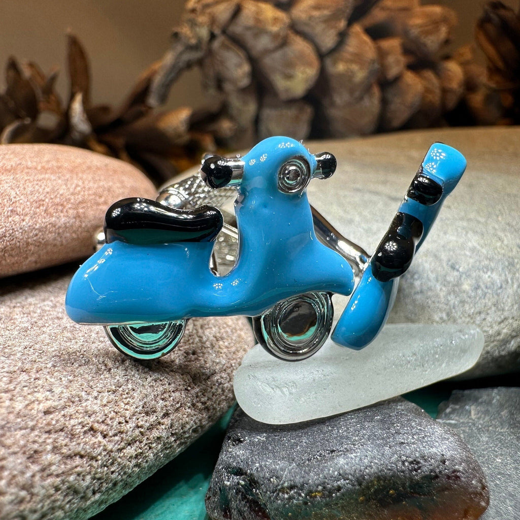 Blue Vespa Cuff Links