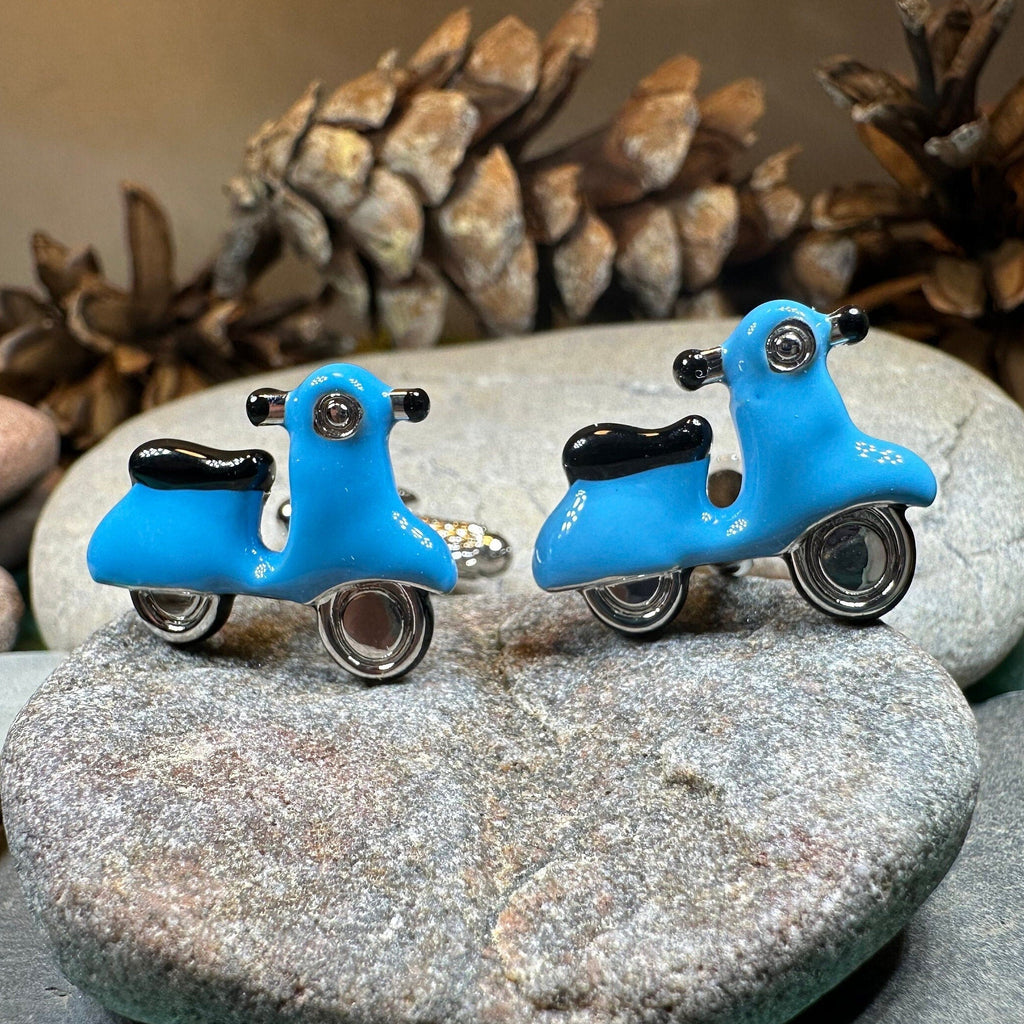 Blue Vespa Cuff Links