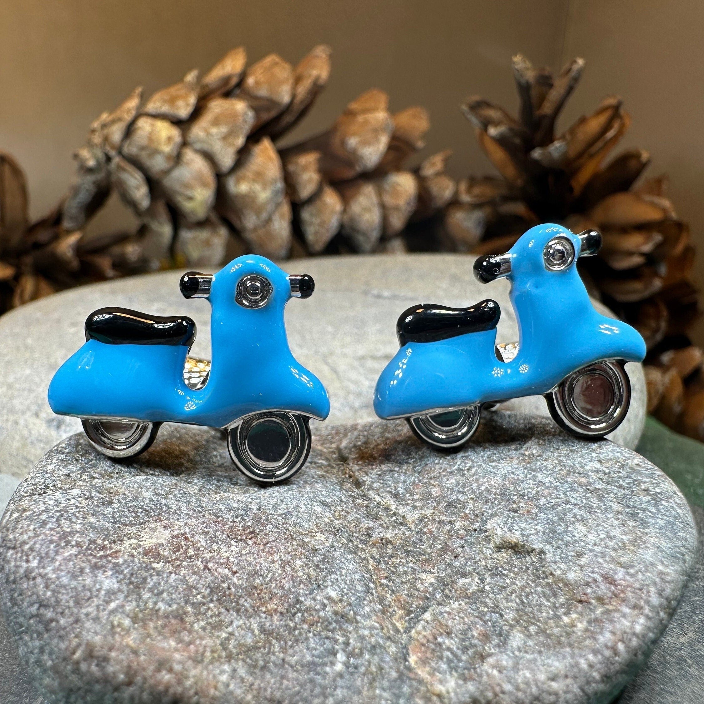 Blue Vespa Cuff Links