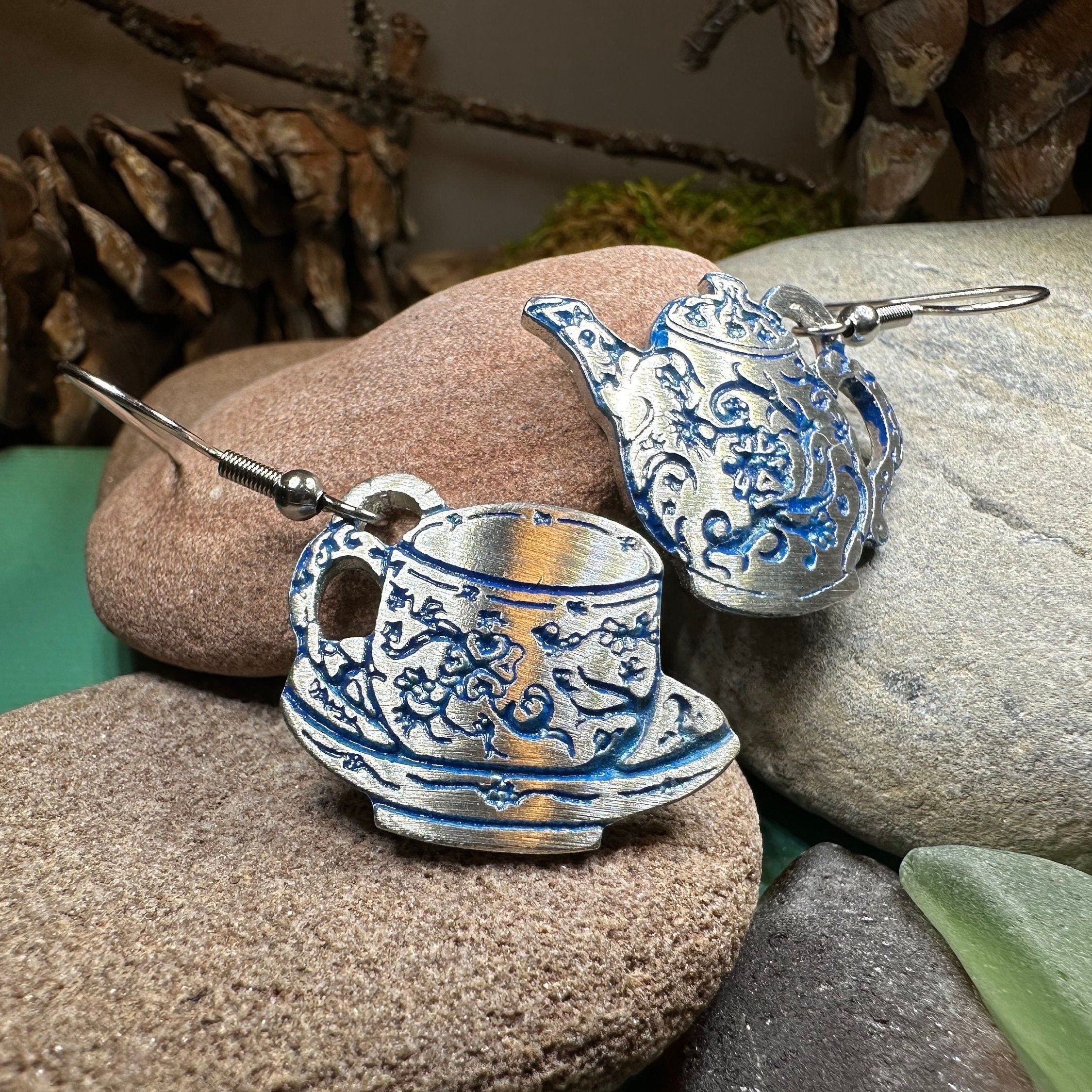 Old Fashioned Teapot & Cup Earrings