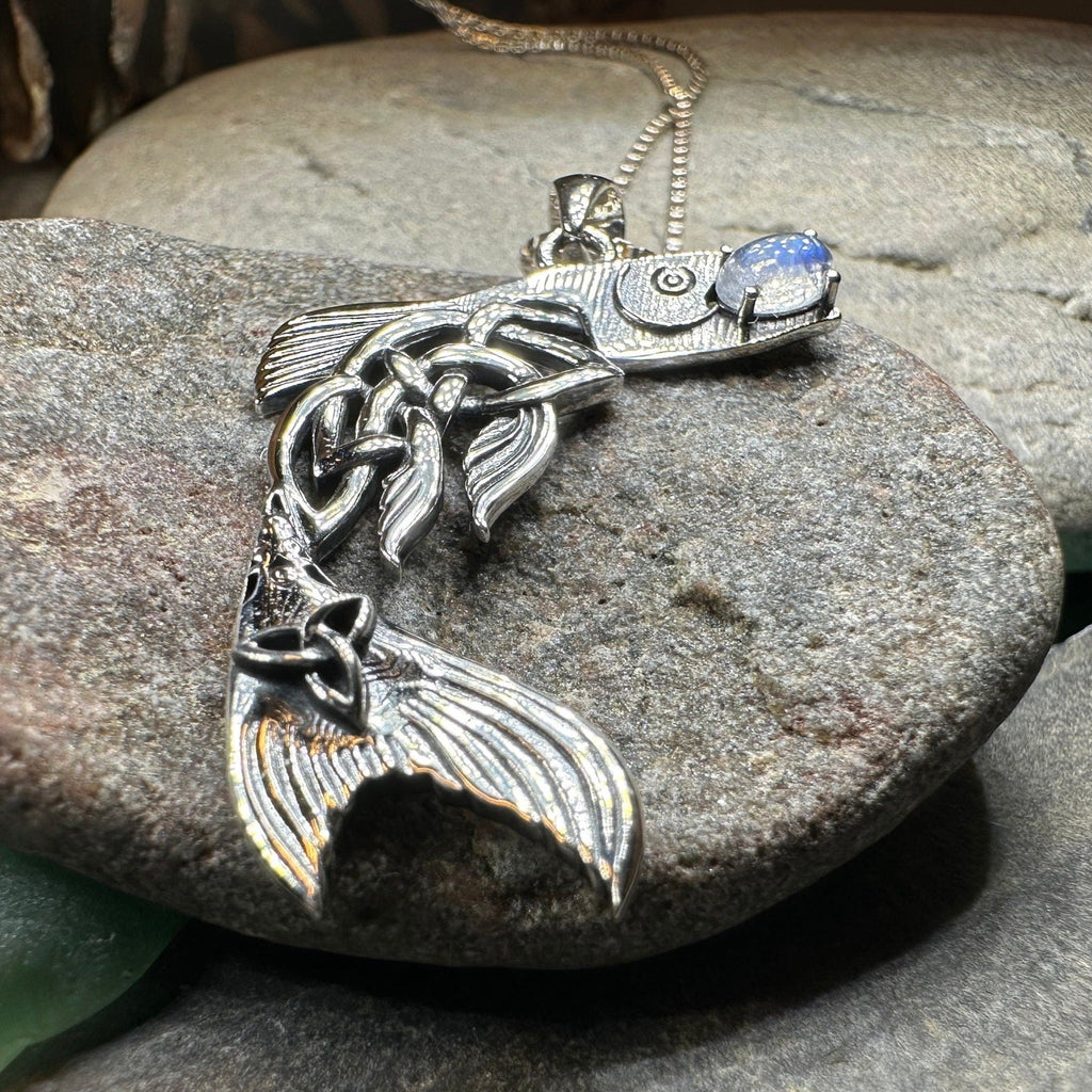 Irish Salmon of Knowledge Moonstone Necklace