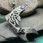 Irish Salmon of Knowledge Moonstone Necklace