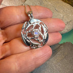Old World Triple Raven Moonstone Necklace