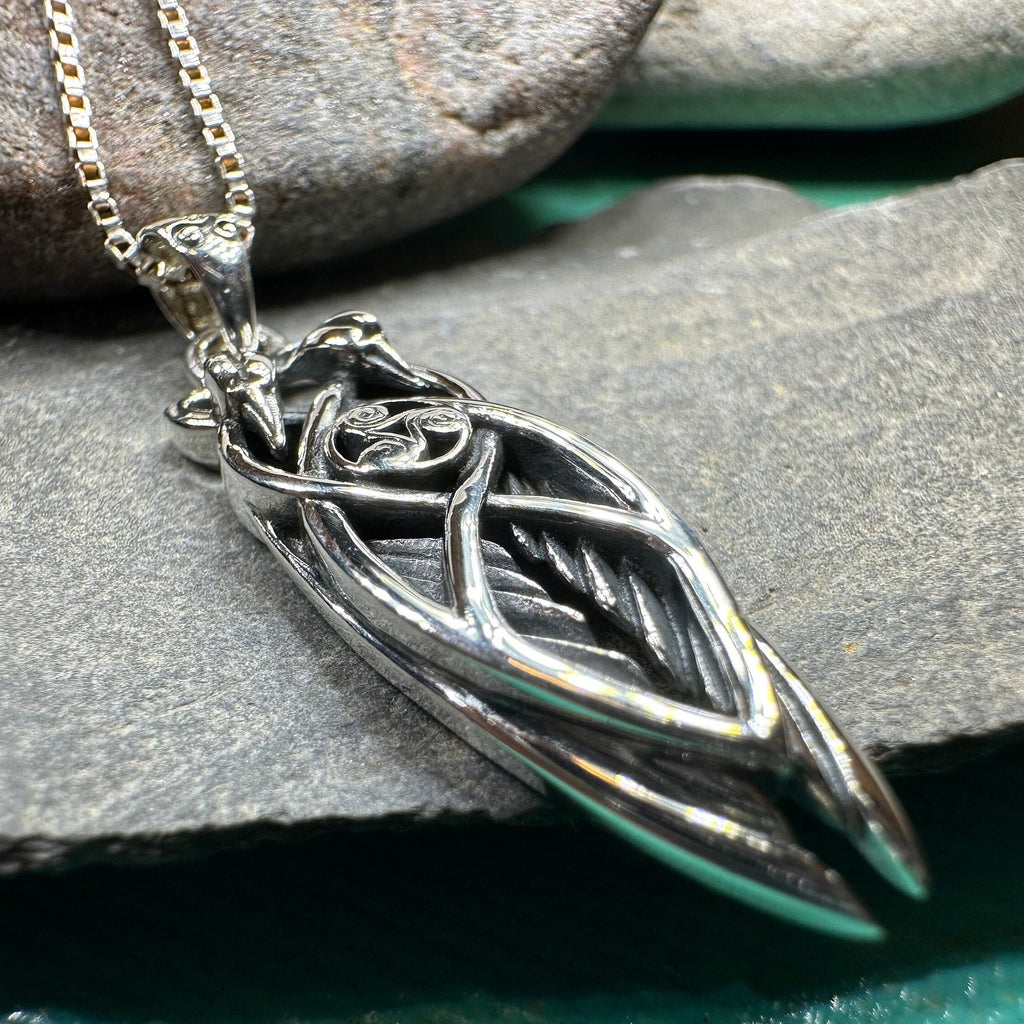 Art Deco Children of Lir Swan Necklace