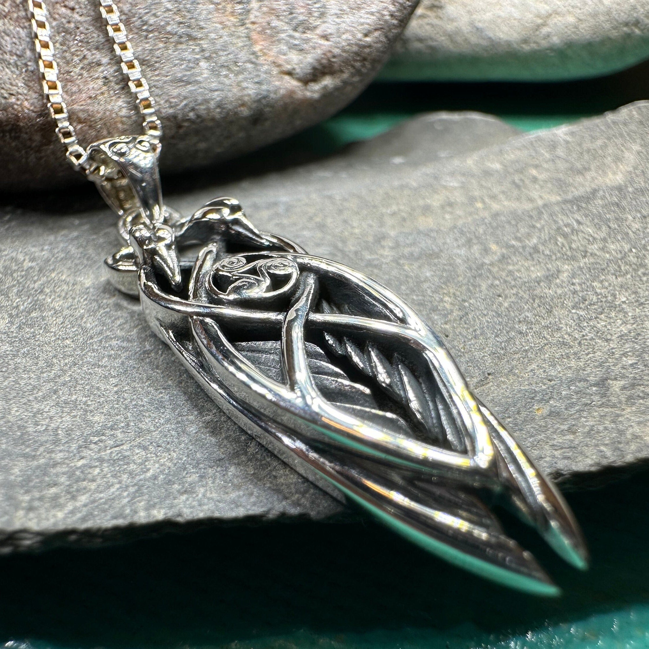 Art Deco Children of Lir Swan Necklace