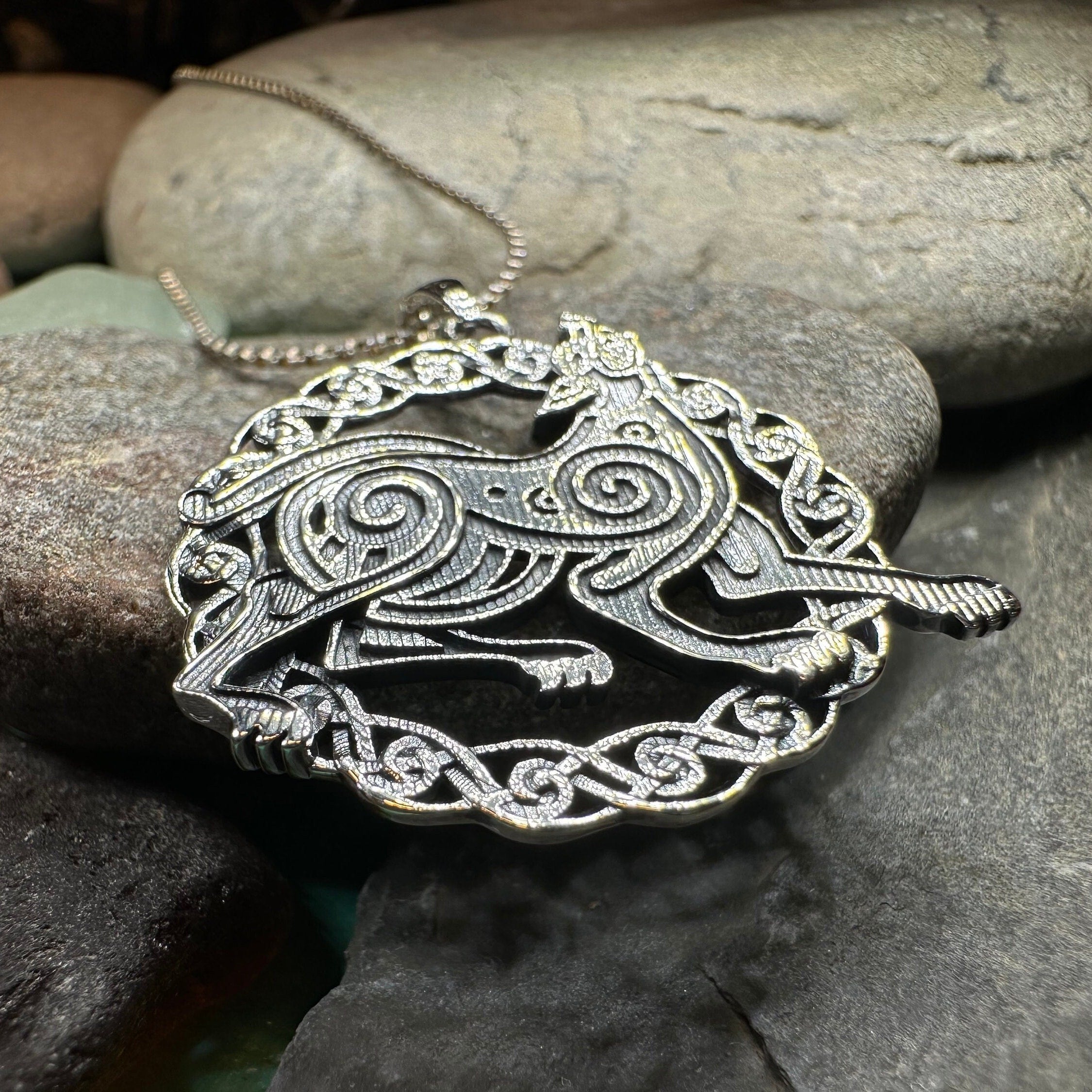 Pictish Celtic Dog Necklace