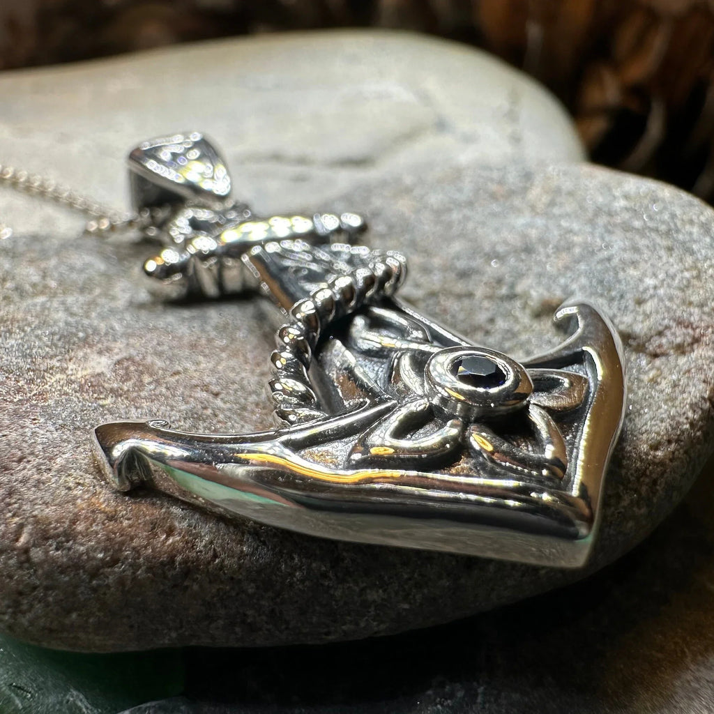 Sapphire Anchor Necklace