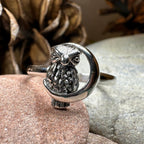 October Moon Owl Ring