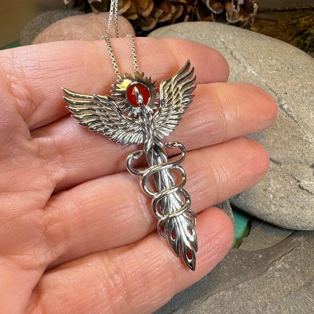 Caduceus Phoenix Necklace