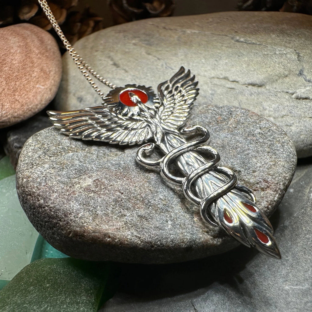 Caduceus Phoenix Necklace