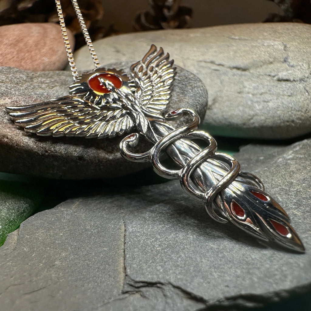 Caduceus Phoenix Necklace