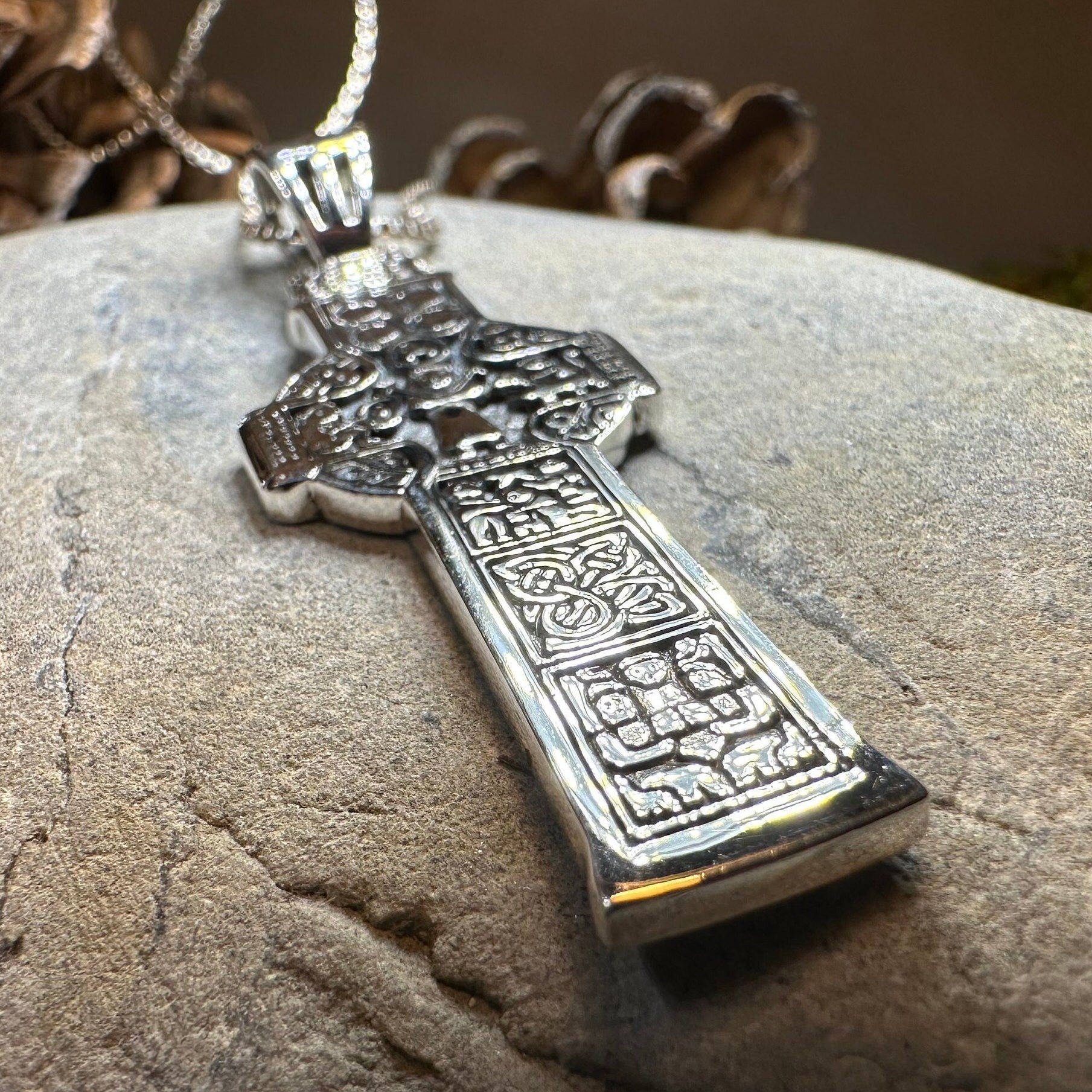 Irish Durrow Celtic Cross Necklace