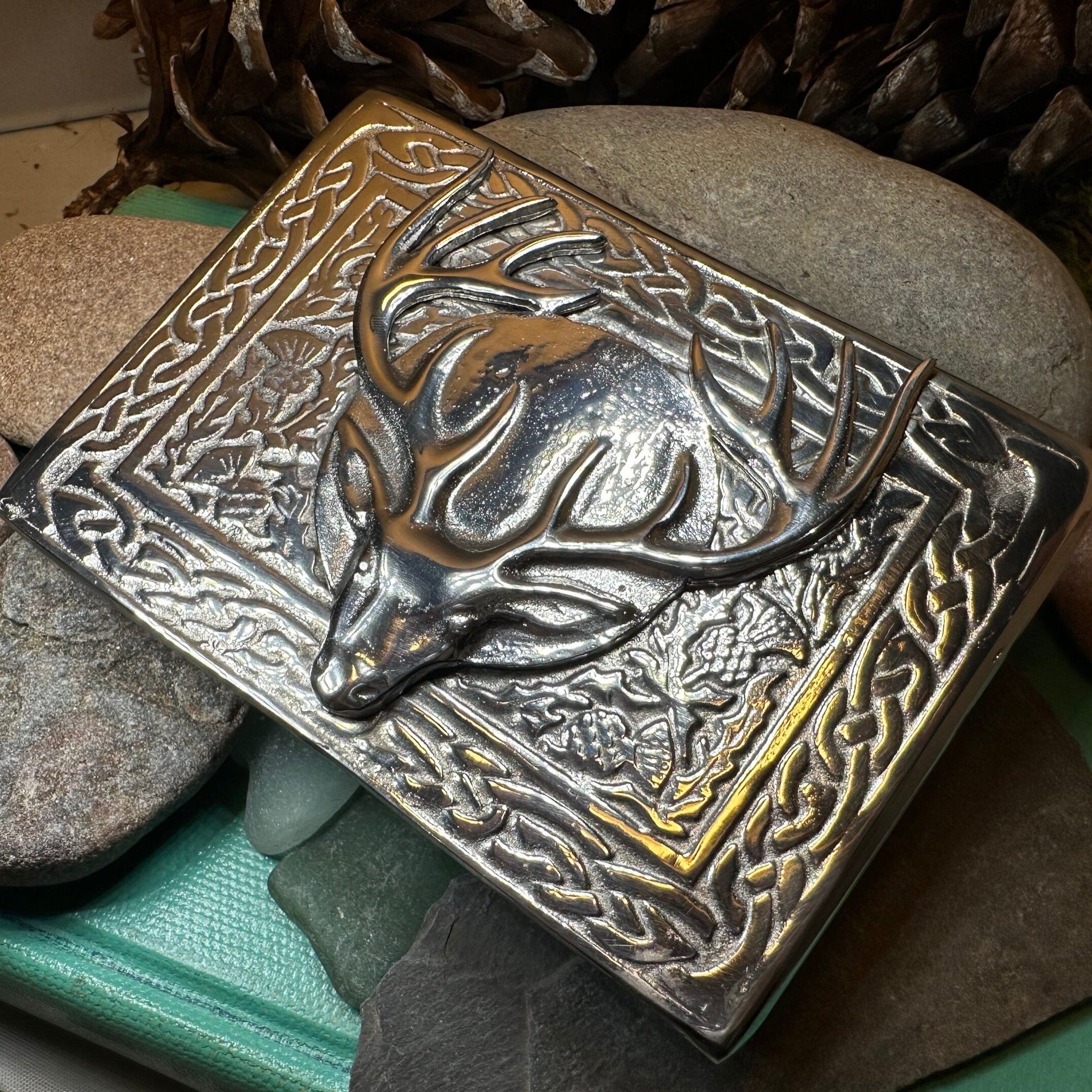 Celtic Stag Kilt Belt Buckle