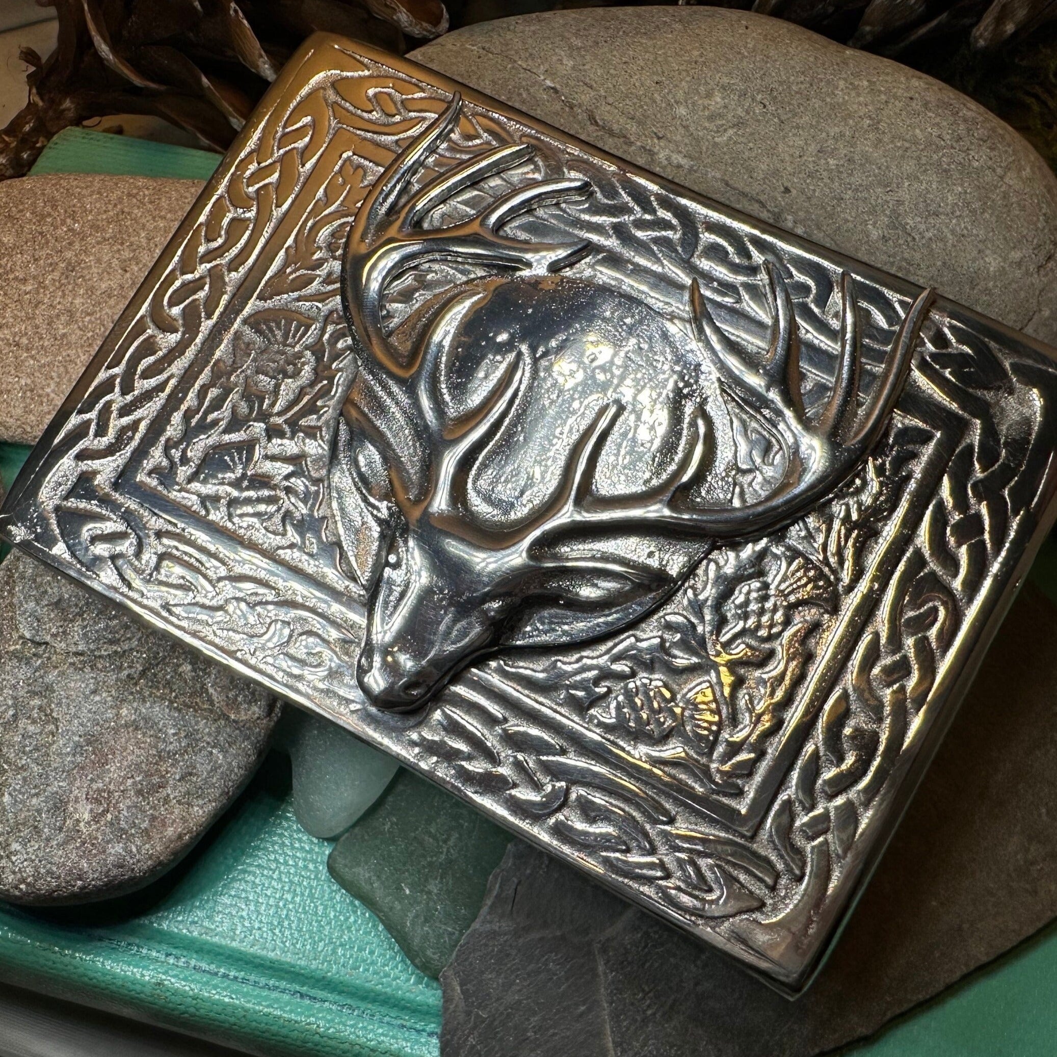 Celtic Stag Kilt Belt Buckle
