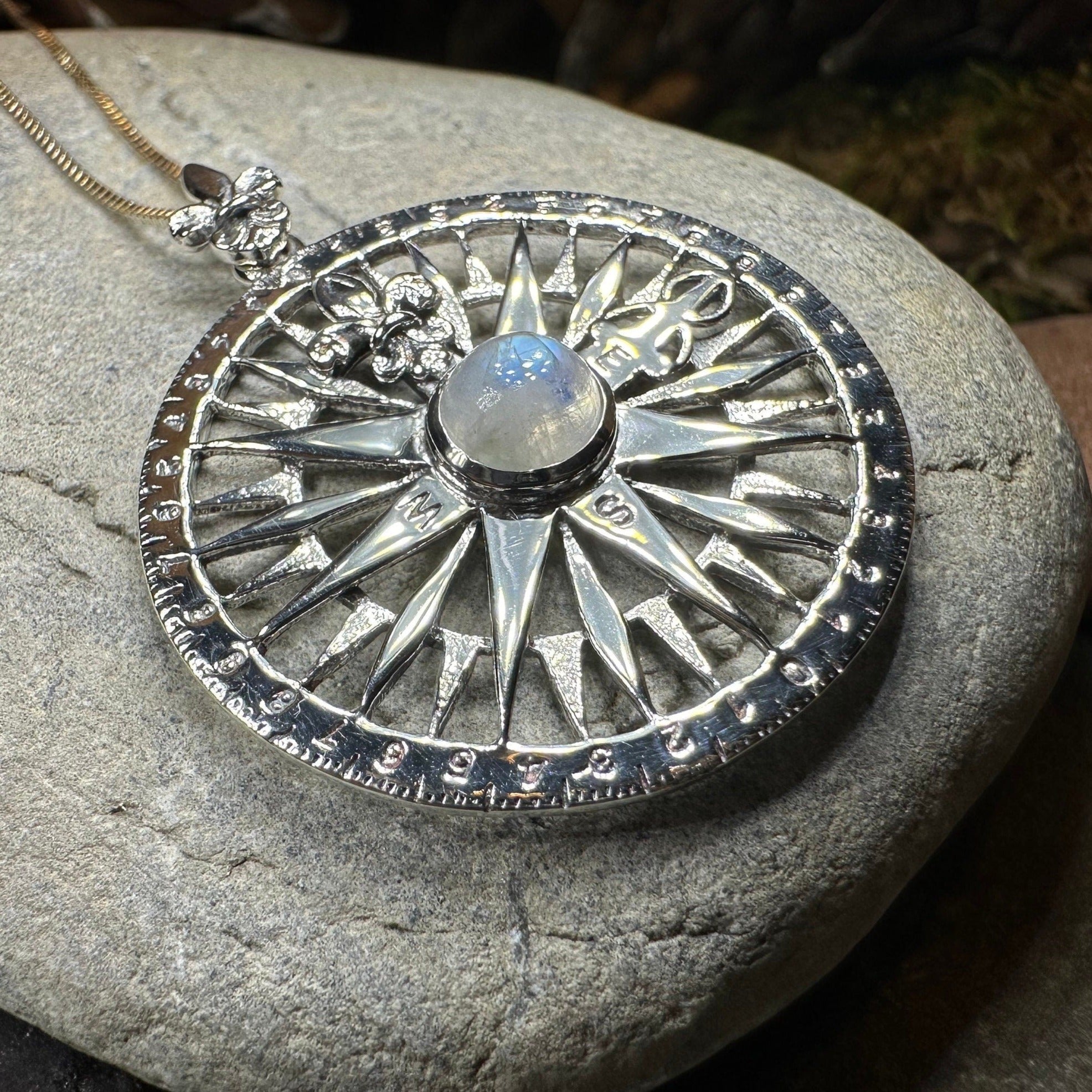 True North Moonstone Compass Necklace