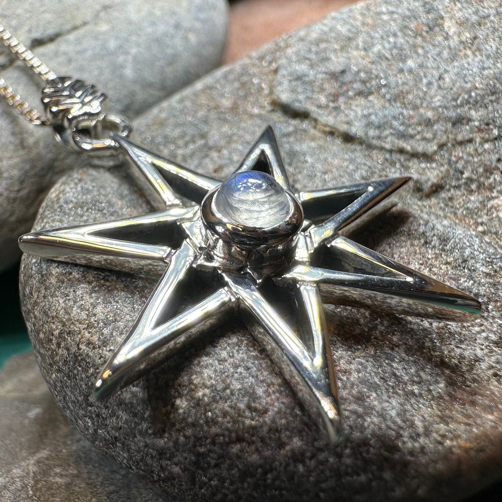 Moonstone Elven Star Necklace
