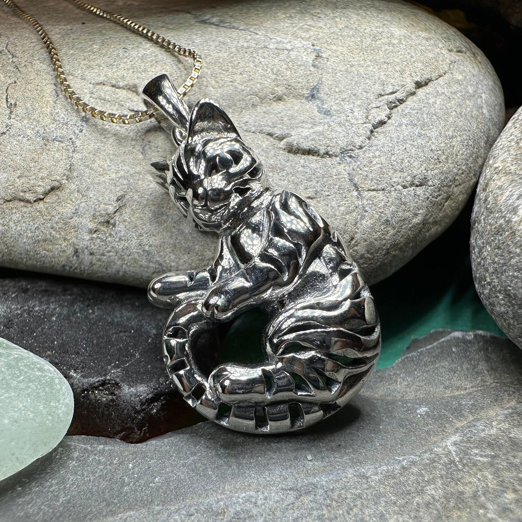Playful Tabby Cat Necklace