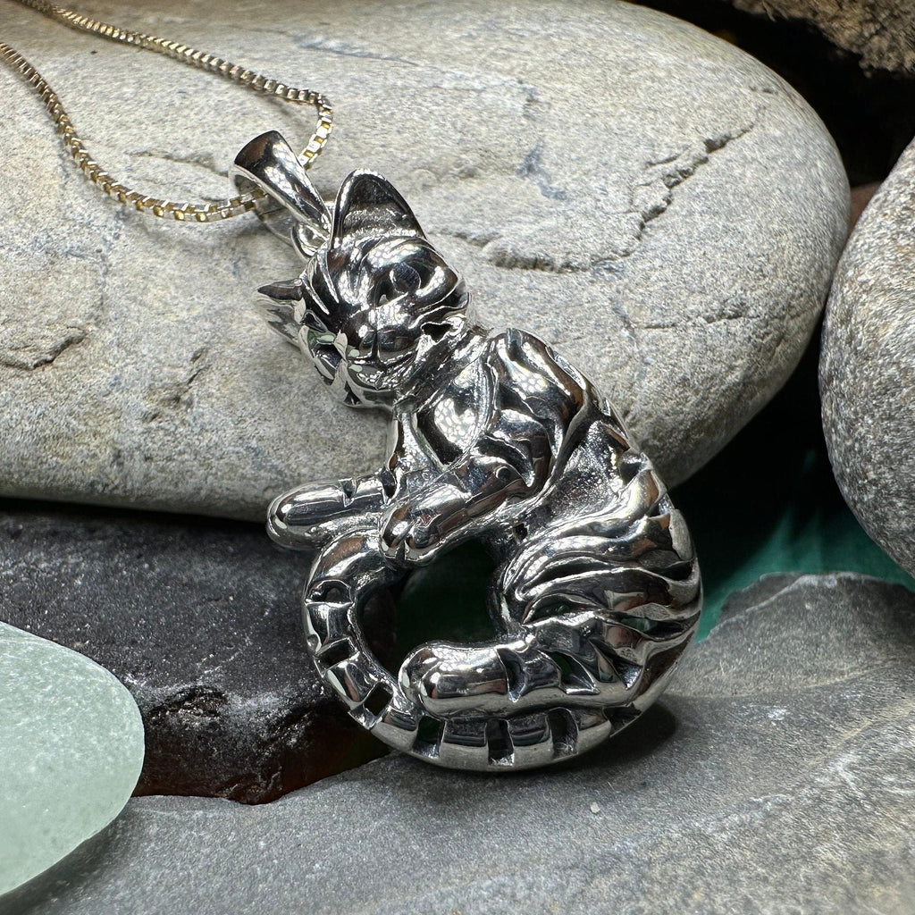 Playful Tabby Cat Necklace
