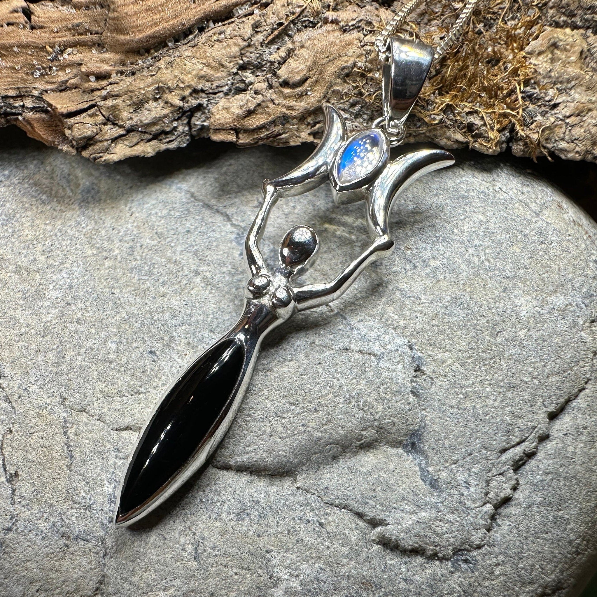 Lyric Triple Moon Goddess Necklace