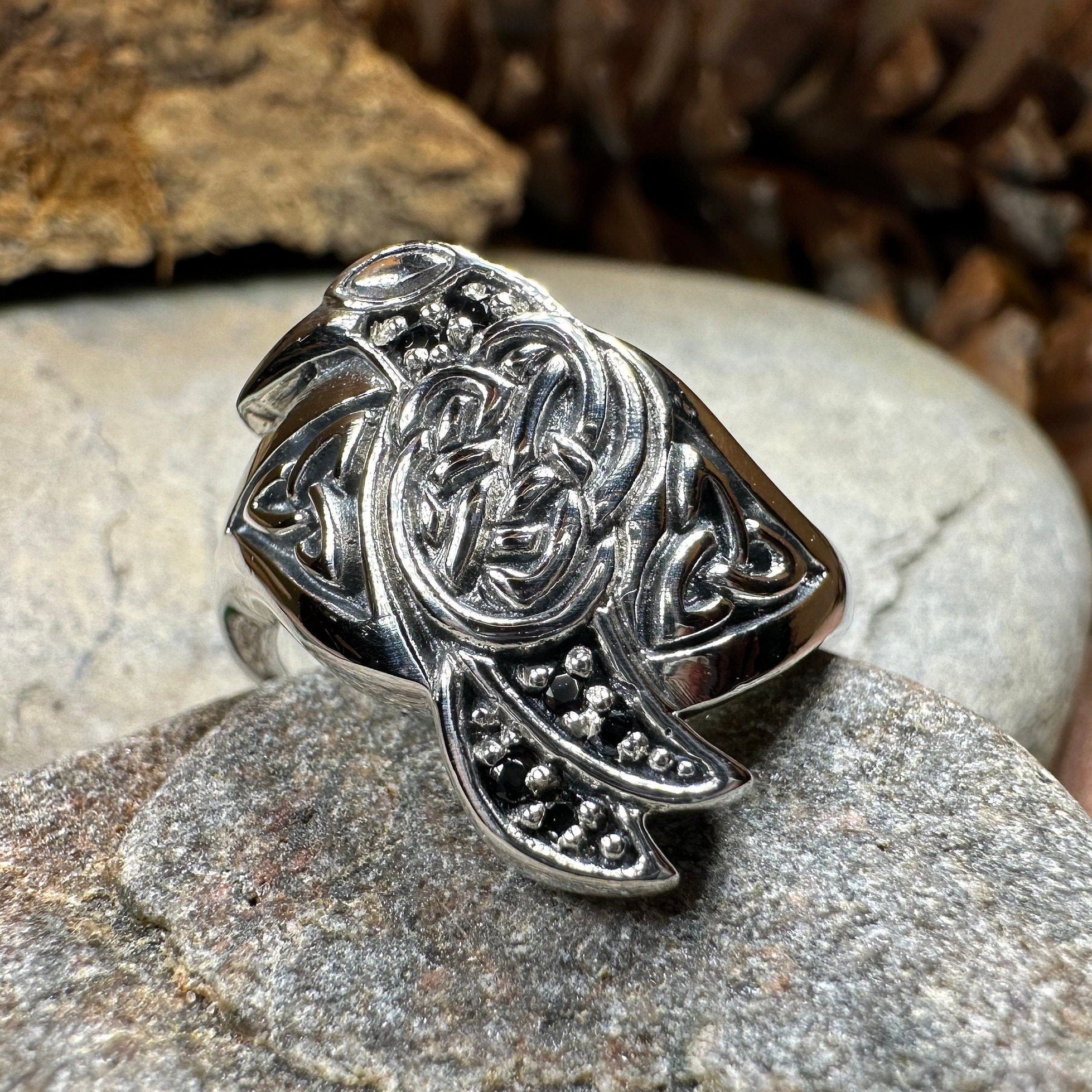 Morrigan Celtic Raven Ring
