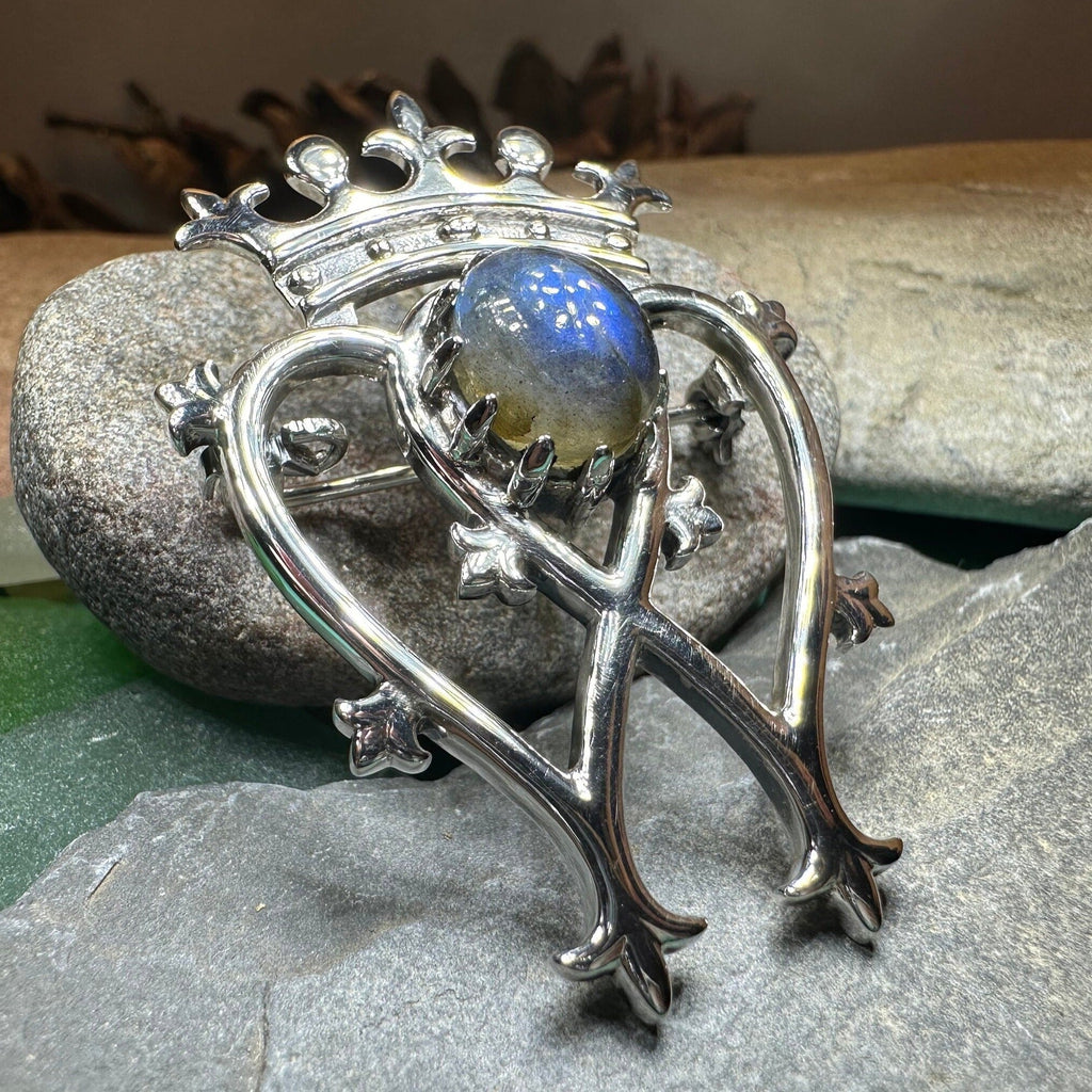 Labradorite Scottish Luckenbooth Brooch