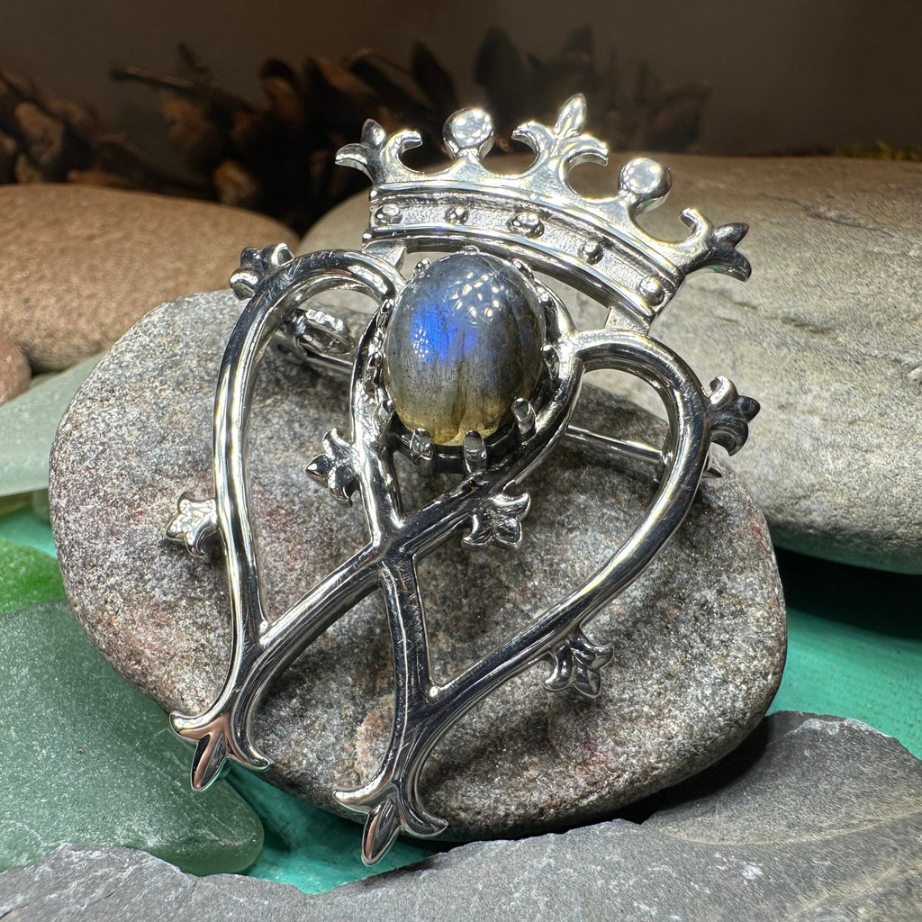 Labradorite Scottish Luckenbooth Brooch