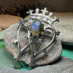 Labradorite Scottish Luckenbooth Brooch
