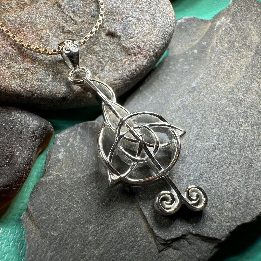 Celtic Music Note Necklace