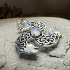 Celtic Bear Triple Spiral Necklace