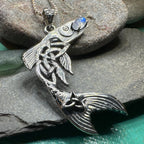 Irish Salmon of Knowledge Moonstone Necklace