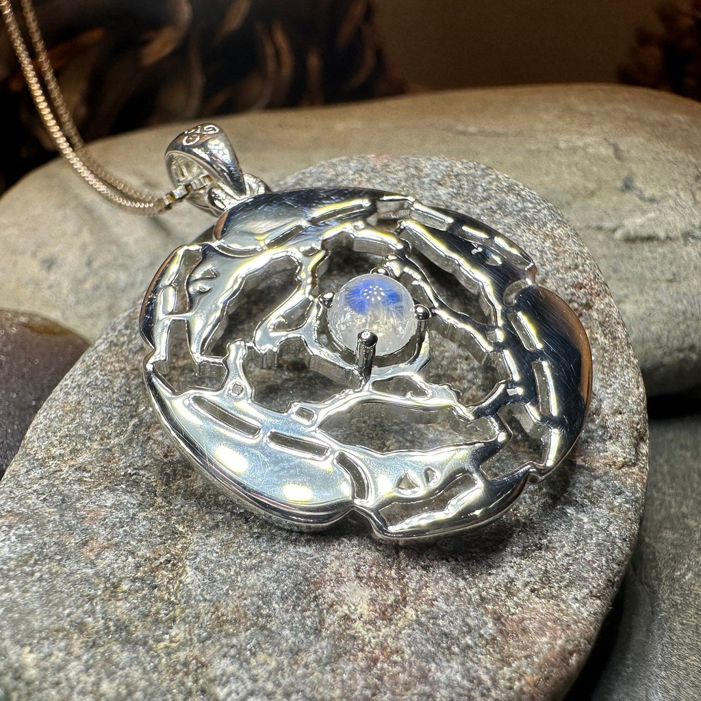 Old World Triple Raven Moonstone Necklace