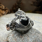 True Bond Onyx Claddagh Ring