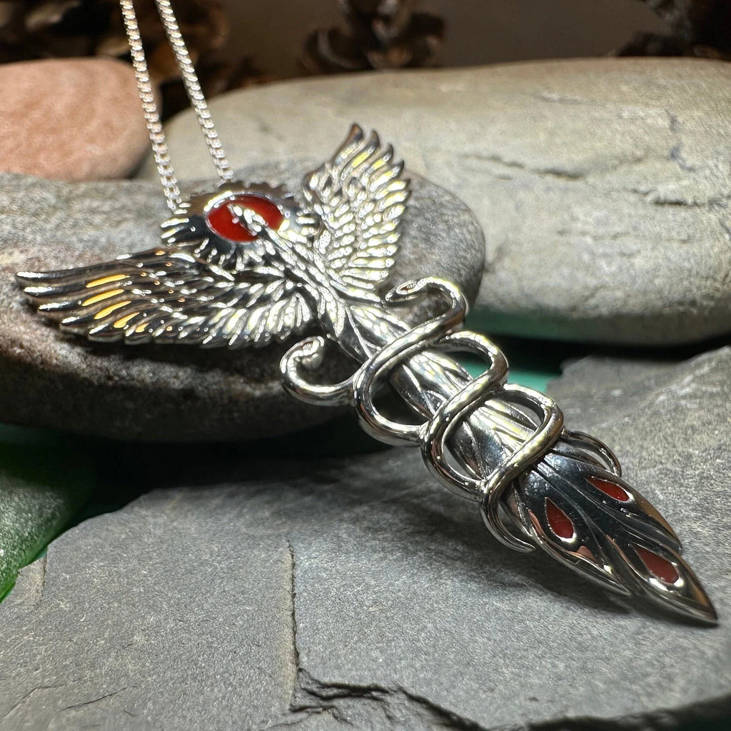 Caduceus Phoenix Necklace