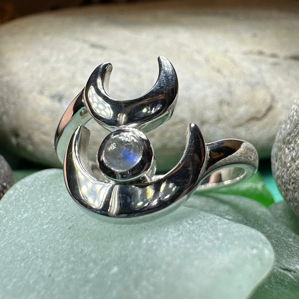 Double Crescent Moon Ring
