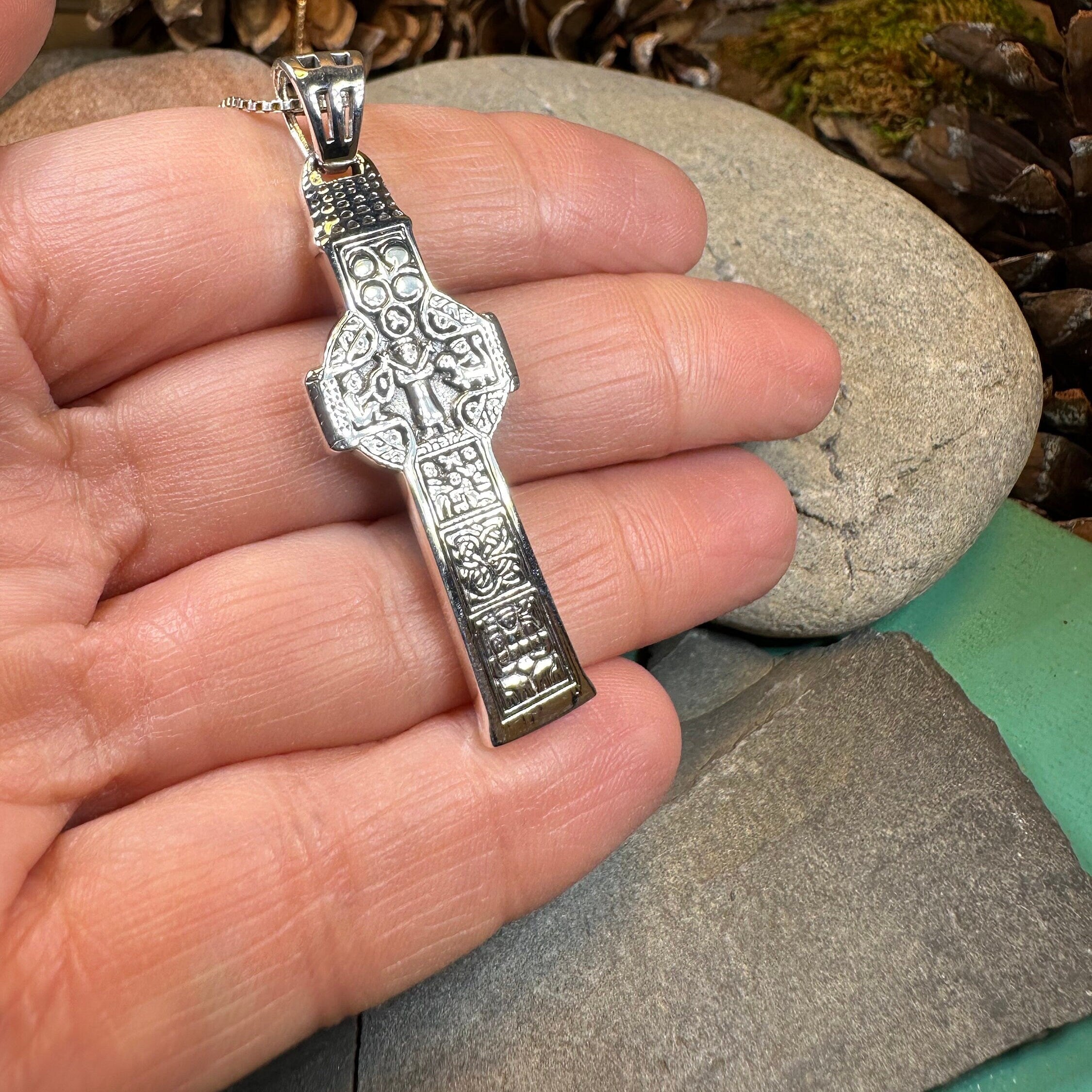 Irish Durrow Celtic Cross Necklace