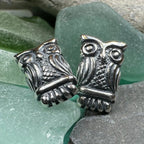 Silver Owl Stud Earrings