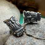 Silver Owl Stud Earrings