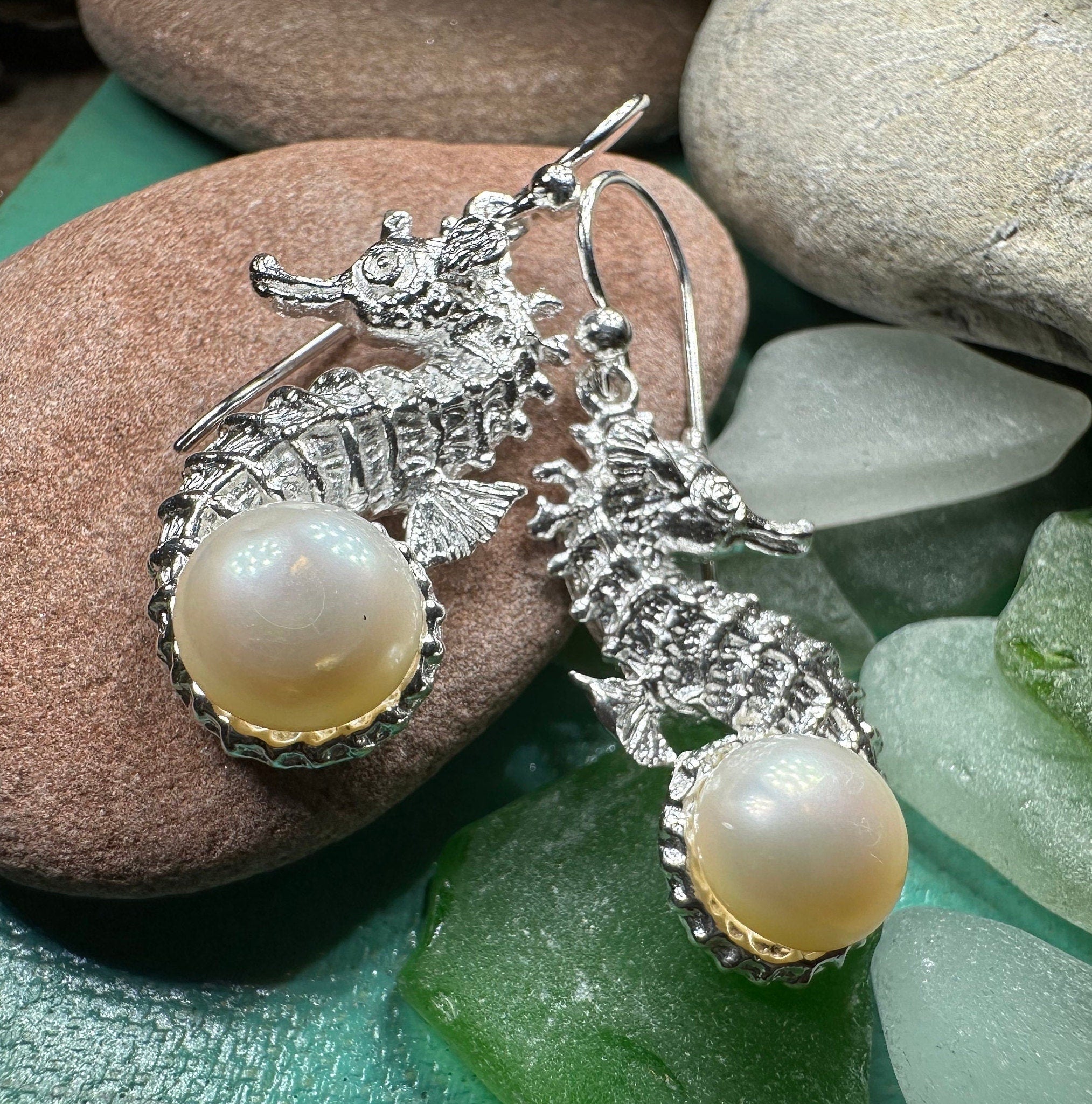 Pearl Seahorse Earrings