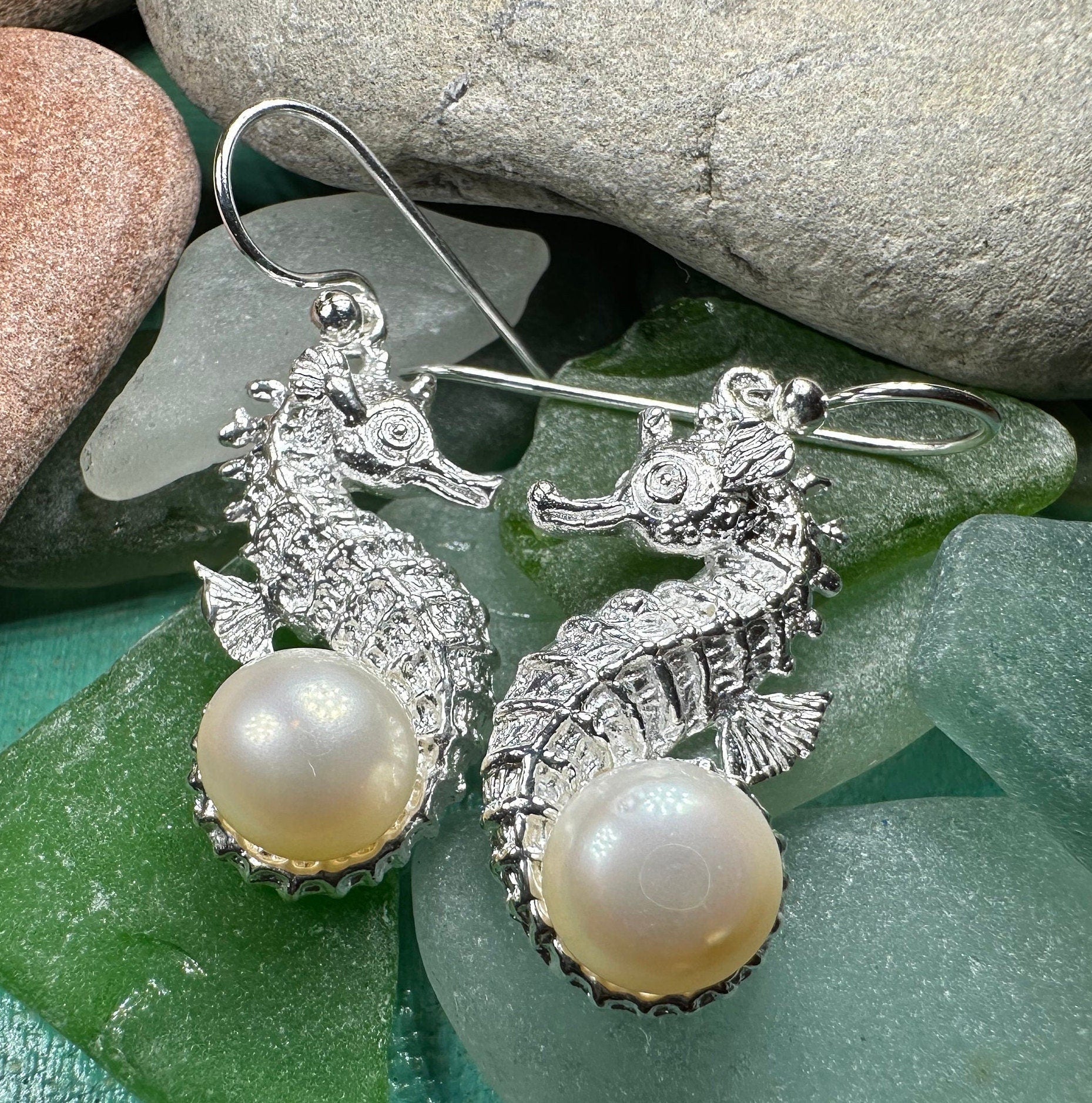 Pearl Seahorse Earrings