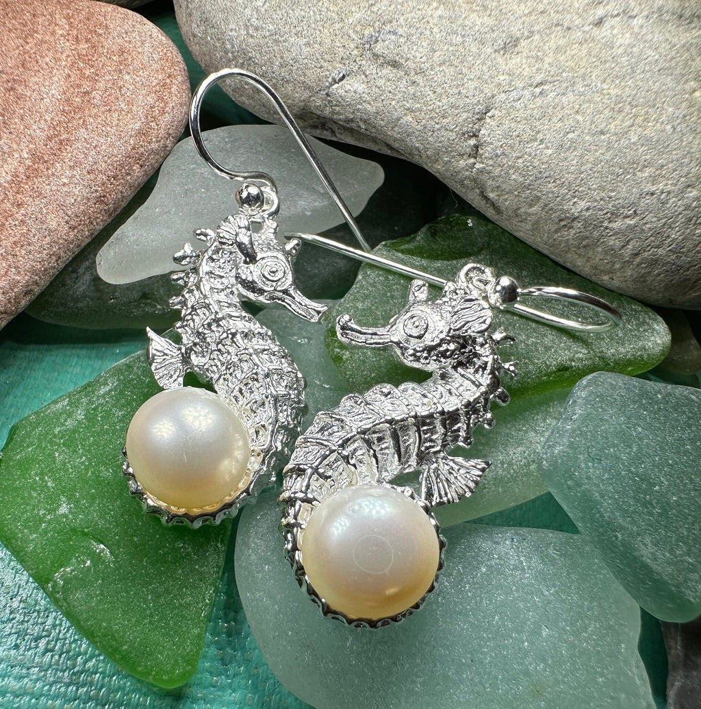 Pearl Seahorse Earrings