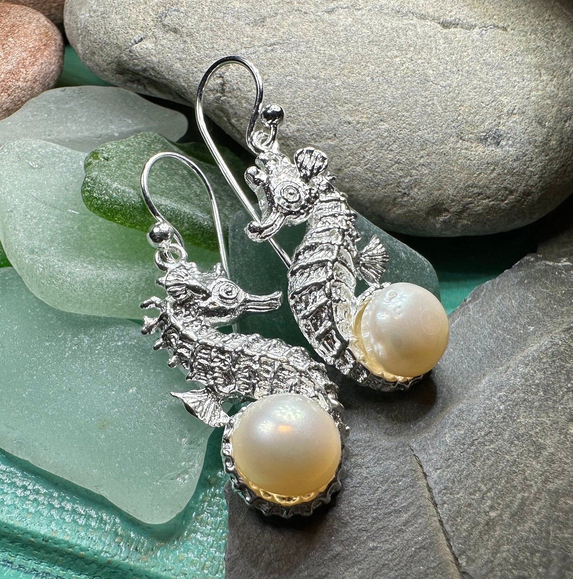 Pearl Seahorse Earrings