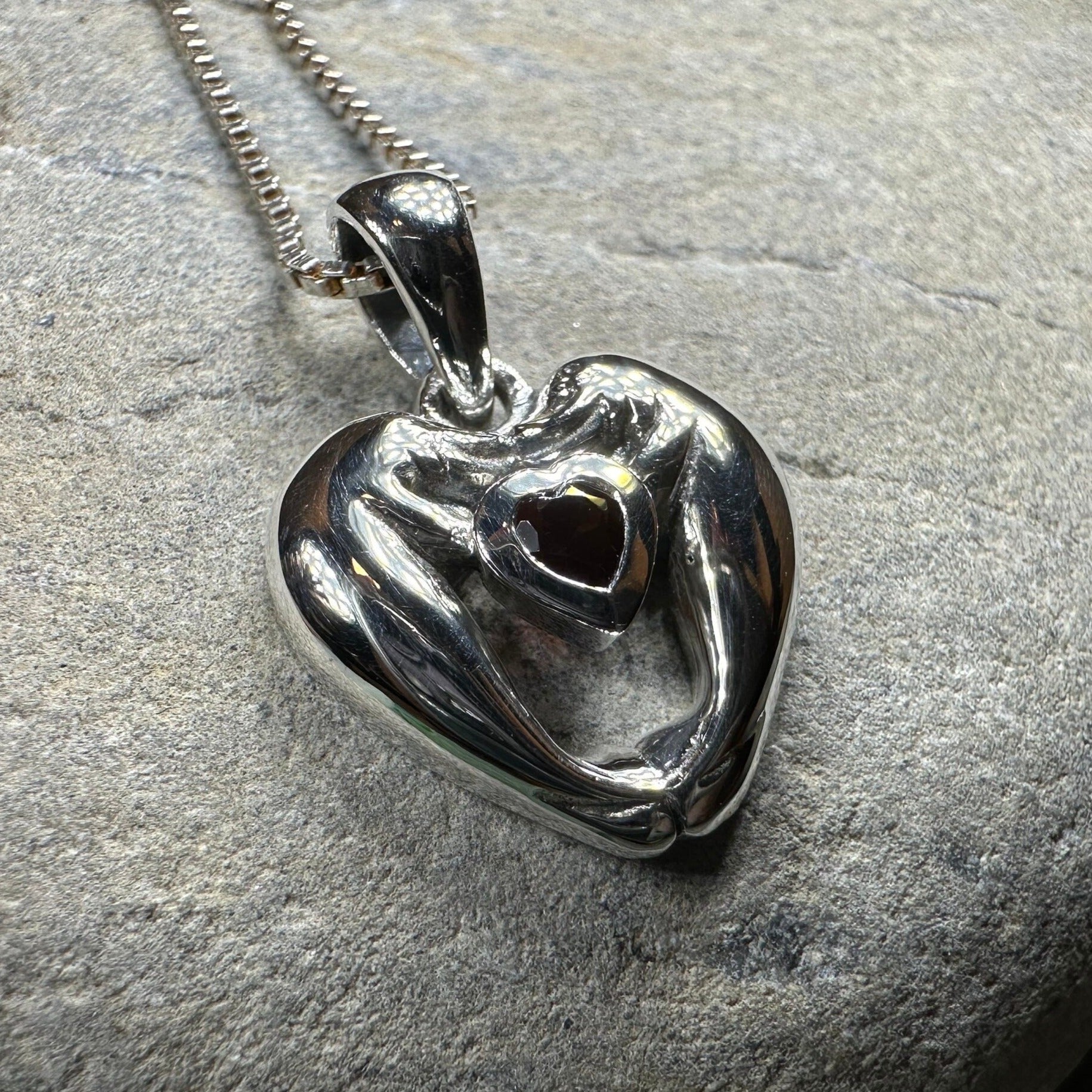 Manatee Love Garnet Necklace