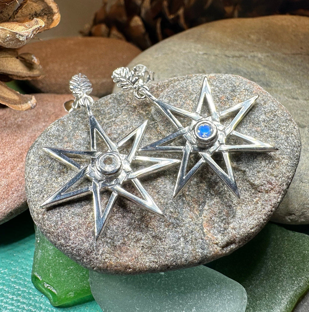 Elven Star Moonstone Earrings