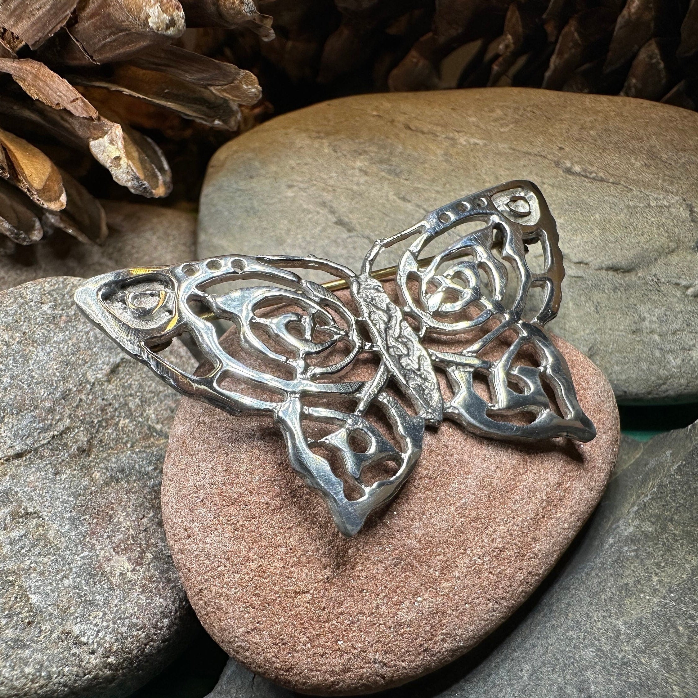 Pewter Celtic Butterfly Brooch